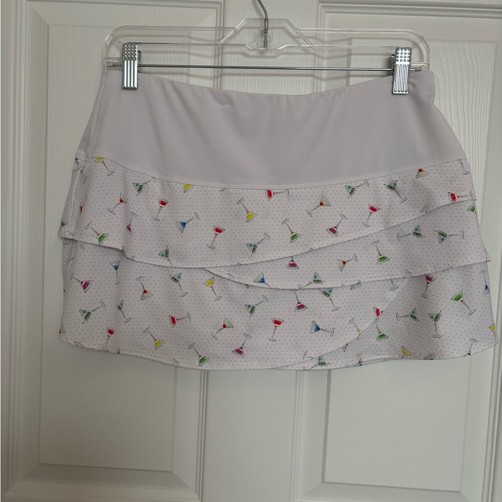 White pickleball or golf Skort with Martini print